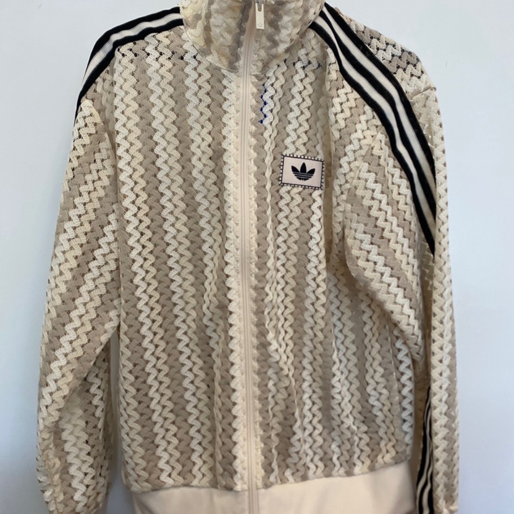 Beige Adidas Zip Up Jacket